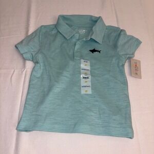 Garanimals Kids Boys Turquoise Shark Polo Shirt Size 2T NWT